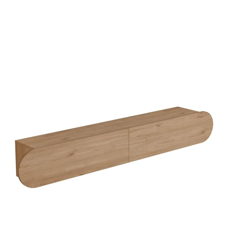 Lumina Vägghängd Tv Bänk 180 cm med Förvaring i Ek, Beige