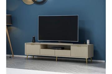 Luxe Golvstående Tv Bänk 180 cm med Förvaring i Ek - Beige - Möbler - Vardagsrum - Tv-möbler & mediamöbler - Tv-bänkar
