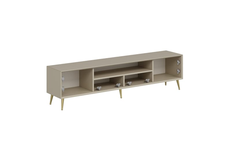 Luxe Golvstående Tv Bänk 180 cm med Förvaring i Ek - Beige - Möbler - Vardagsrum - Tv-möbler & mediamöbler - Tv-bänkar