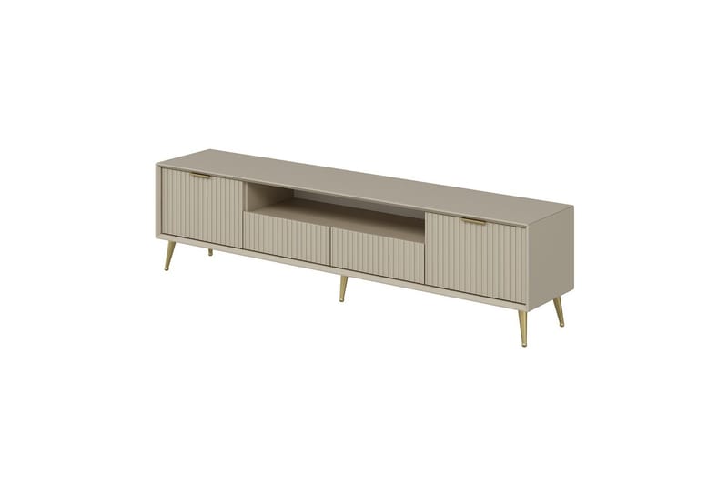 Luxe Golvstående Tv Bänk 180 cm med Förvaring i Ek - Beige - Möbler - Vardagsrum - Tv-möbler & mediamöbler - Tv-bänkar