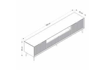 Luxe Golvstående Tv Bänk 180 cm med Förvaring i Ek - Beige - Möbler - Vardagsrum - Tv-möbler & mediamöbler - Tv-bänkar