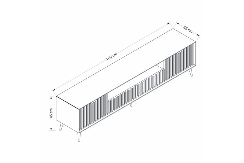 Luxe Golvstående Tv Bänk 180 cm med Förvaring i Ek - Beige - Möbler - Vardagsrum - Tv-möbler & mediamöbler - Tv-bänkar