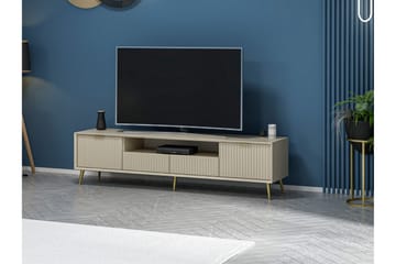 Luxe Golvstående Tv Bänk 180 cm med Förvaring i Ek - Beige - Möbler - Vardagsrum - Tv-möbler & mediamöbler - Tv-bänkar