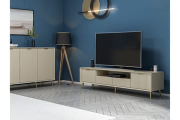 Luxe Golvstående Tv Bänk 180 cm med Förvaring i Ek - Beige - Möbler - Vardagsrum - Tv-möbler & mediamöbler - Tv-bänkar