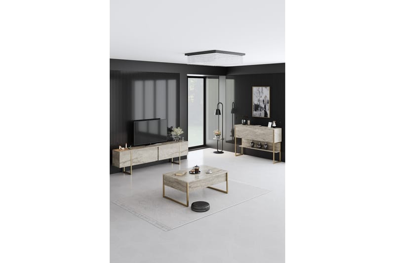 Luxe  Tv-bänk 180 cm Beige/Guld - Möbler - Vardagsrum - Tv-möbler & mediamöbler - Tv-bänkar