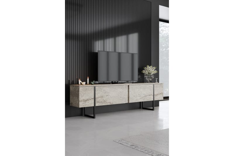 Luxe Tv-bänk 180 cm - Beige/Svart - Möbler - Vardagsrum - Tv-möbler & mediamöbler - Tv-bänkar