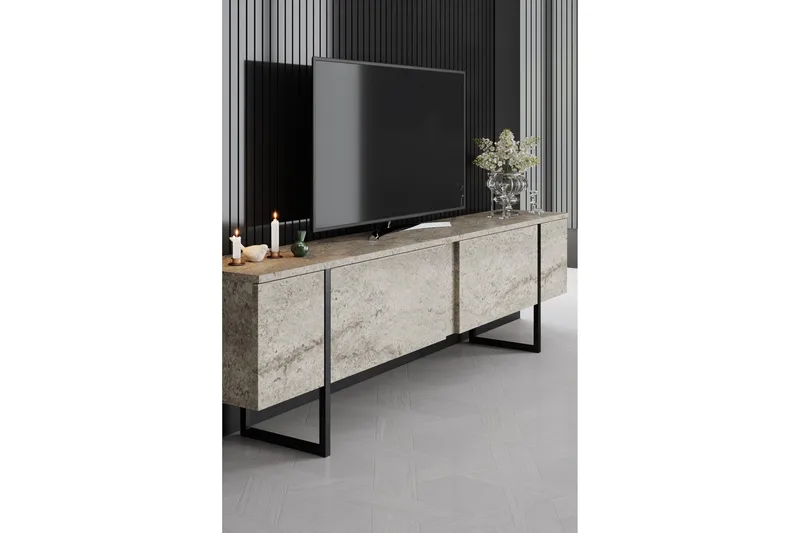 Luxe Tv-bänk 180 cm - Beige/Svart - Möbler - Vardagsrum - Tv-möbler & mediamöbler - Tv-bänkar