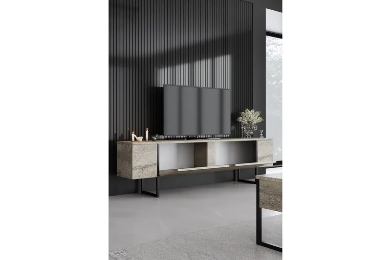 Luxe Tv-bänk 180 cm - Beige/Svart - Möbler - Vardagsrum - Tv-möbler & mediamöbler - Tv-bänkar