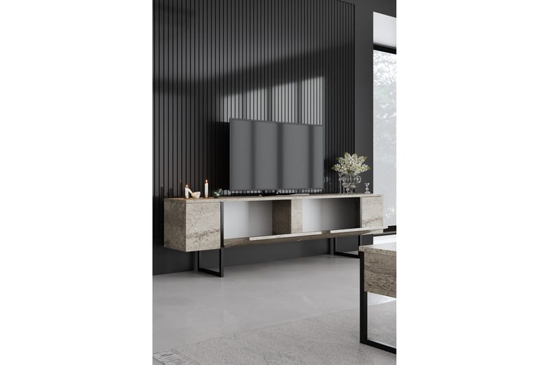 Luxe Tv-bänk 180 cm - Beige/Svart - Möbler - Vardagsrum - Tv-möbler & mediamöbler - Tv-bänkar