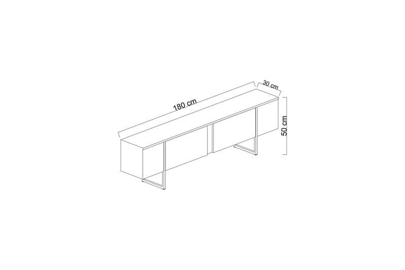 Luxe Tv-bänk 180 cm - Beige/Svart - Möbler - Vardagsrum - Tv-möbler & mediamöbler - Tv-bänkar