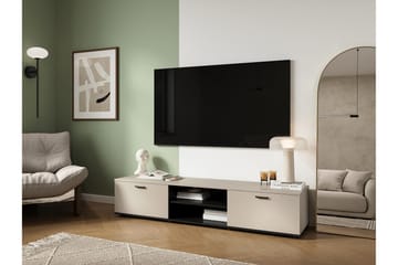 Lyrosen Golvstående TV Bänk 180 cm med Förvaring i Målat Trä - Beige - Möbler - Vardagsrum - Tv-möbler & mediamöbler - Tv-bänkar