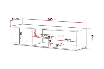 Lyrosen Tv-bänk 180 cm - Beige - Möbler - Vardagsrum - Tv-möbler & mediamöbler - Tv-bänkar