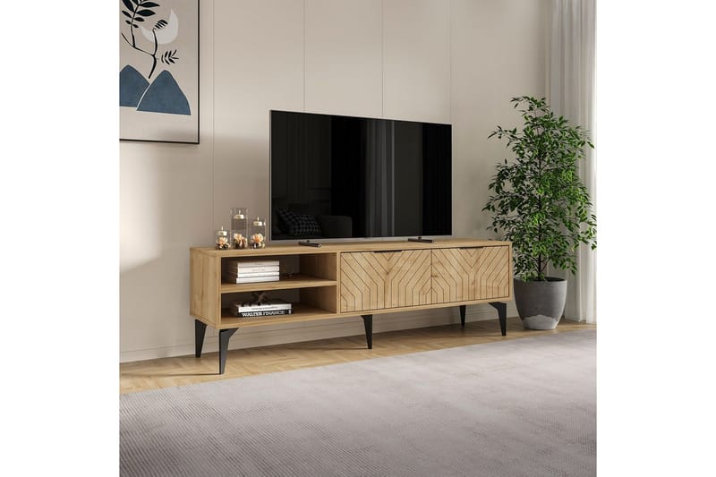 Lyven Tv-bänk 160 cm - Brun - Möbler - Vardagsrum - Tv-möbler & mediamöbler - Tv-bänkar