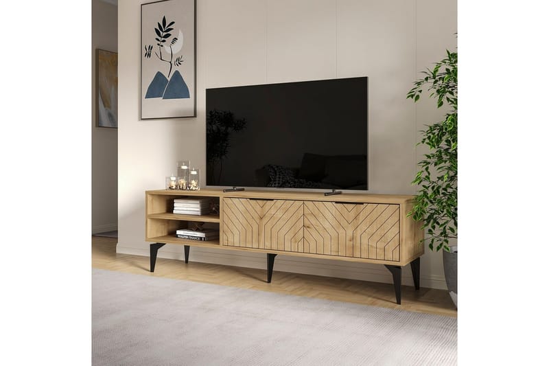 Lyven Tv-bänk 160 cm - Brun - Möbler - Vardagsrum - Tv-möbler & mediamöbler - Tv-bänkar