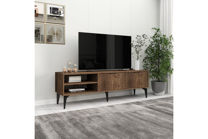 Lyven Tv-bänk 160 cm - Brun/Mörkfärgat trä - Möbler - Vardagsrum - Tv-möbler & mediamöbler - Tv-bänkar