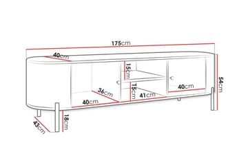 Maggio Golvstående TV Bänk 175 cm med Förvaring i Målat Trä - Beige - Möbler - Vardagsrum - Tv-möbler & mediamöbler - Tv-bänkar