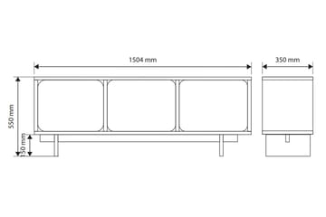 Marinport Tv-bänk 150 cm - Beige - Möbler - Vardagsrum - Tv-möbler & mediamöbler - Tv-bänkar