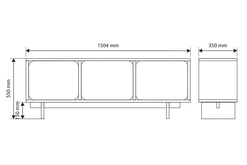 Marinport Tv-bänk 150 cm - Beige - Möbler - Vardagsrum - Tv-möbler & mediamöbler - Tv-bänkar