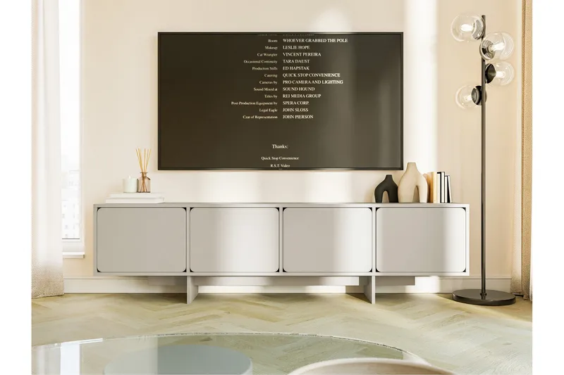 Marinport Tv-bänk 200 cm - Beige - Möbler - Vardagsrum - Tv-möbler & mediamöbler - Tv-bänkar