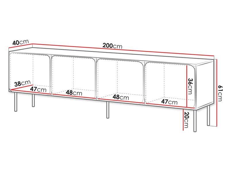Marros Tv-bänk 200 cm - Blå - Möbler - Vardagsrum - Tv-möbler & mediamöbler - Tv-skåp