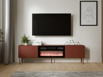 Marros Tv-bänk 200 cm med Elkamin - Toskanskt röd - Möbler - Vardagsrum - Tv-möbler & mediamöbler - Tv-bänkar