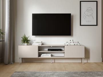 Marros Tv-bänk 200 cm med hyllor - Beige - Möbler - Vardagsrum - Tv-möbler & mediamöbler - Tv-bänkar
