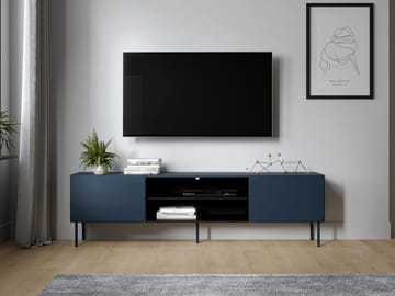 Marros Tv-bänk 200 cm med hyllor - Blå - Möbler - Vardagsrum - Tv-möbler & mediamöbler - Tv-bänkar