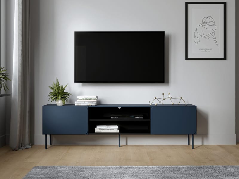 Marros Tv-bänk 200 cm med hyllor - Blå - Möbler - Vardagsrum - Tv-möbler & mediamöbler - Tv-bänkar