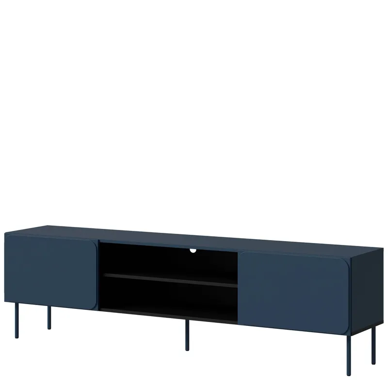 Marros Tv-bänk 200 cm med hyllor, Blå