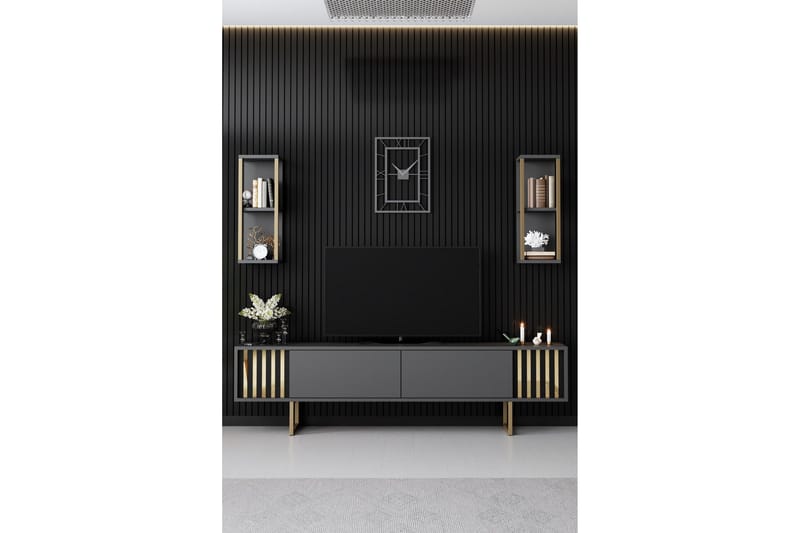 Masatomo Tv-bänk 180 cm - Antracit/Svart - Möbler - Vardagsrum - Tv-möbler & mediamöbler - Tv-bänkar