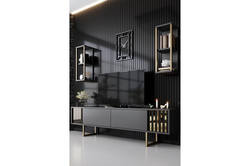 Masatomo Tv-bänk 180 cm - Antracit/Svart - Möbler - Vardagsrum - Tv-möbler & mediamöbler - Tv-bänkar