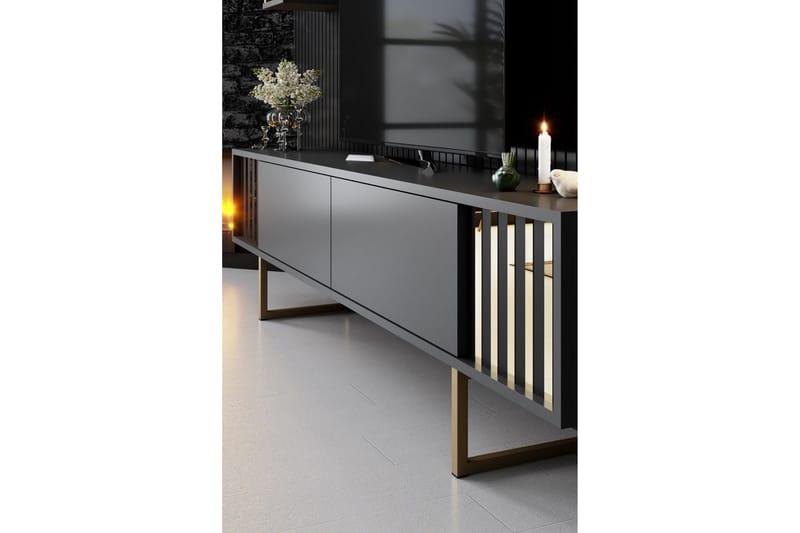 Masatomo Tv-bänk 180 cm - Antracit/Svart - Möbler - Vardagsrum - Tv-möbler & mediamöbler - Tv-bänkar