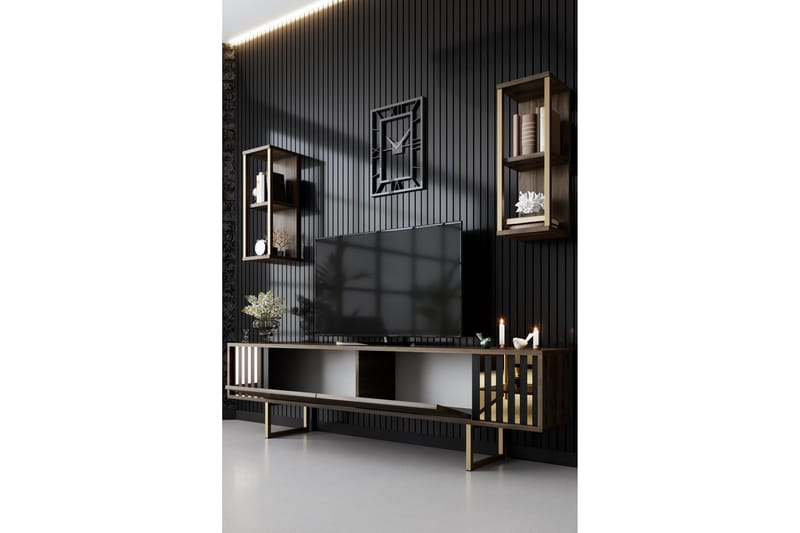 Masatomo Tv-bänk 180 cm - Valnöt/Svart - Möbler - Vardagsrum - Tv-möbler & mediamöbler - Tv-bänkar