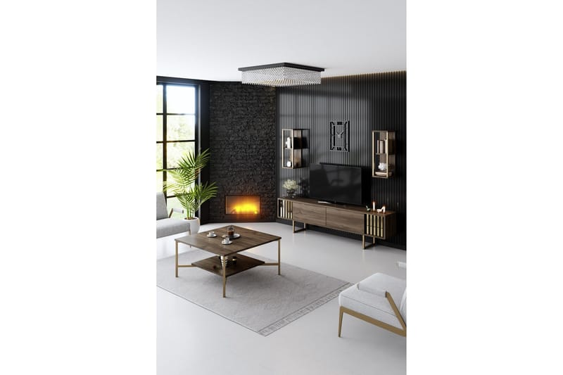 Masatomo Tv-bänk 180 cm - Valnöt/Svart - Möbler - Vardagsrum - Tv-möbler & mediamöbler - Tv-bänkar