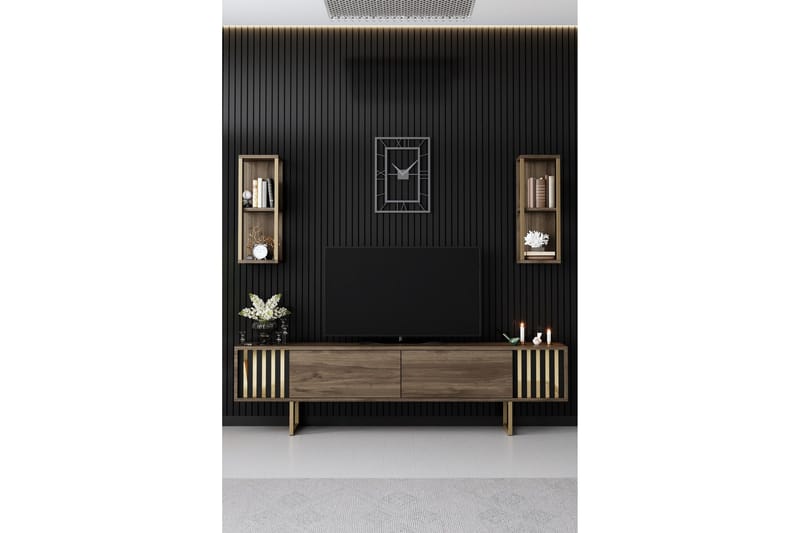 Masatomo Tv-bänk 180 cm - Valnöt/Svart - Möbler - Vardagsrum - Tv-möbler & mediamöbler - Tv-bänkar