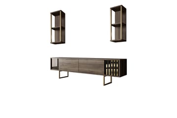 MASATOMO Tv-bänk 180 cm Valnöt/Svart