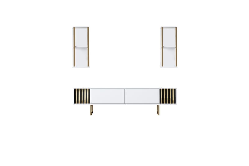 Masatomo Tv-bänk 180 cm, Vit/Svart