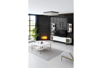 Masatomo Tv-bänk 180 cm - Vit/Svart - Möbler - Vardagsrum - Tv-möbler & mediamöbler - Tv-bänkar