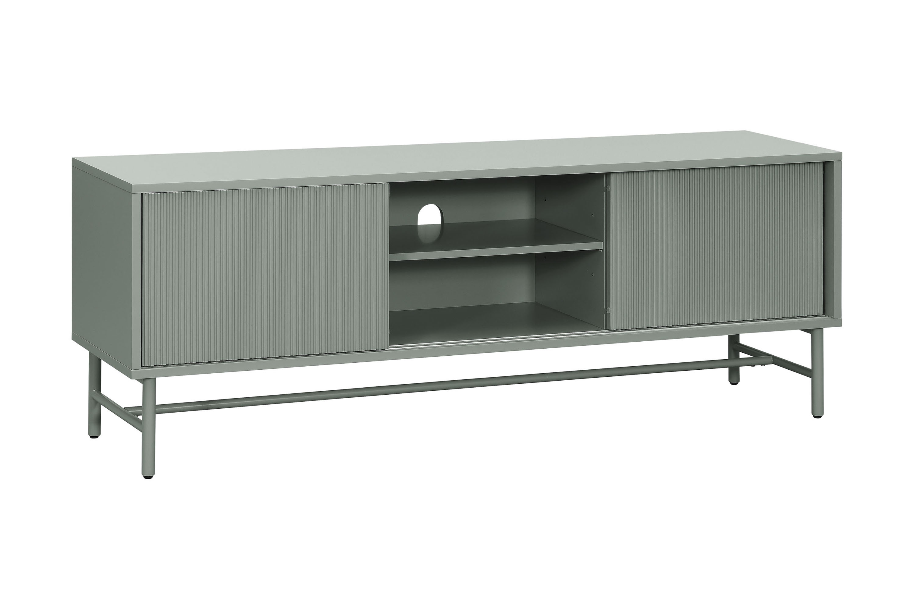 matterhorn smal tv-bänk med förvaring 40 cm djup 157 cm bred 58 cm hög - grön