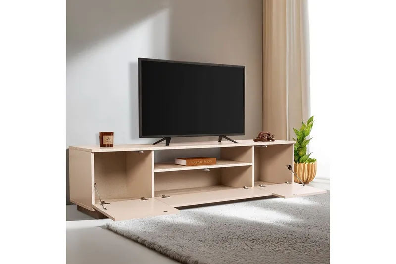 Meni Tv-bänk 180 cm - Mörkbrun/Taupe - Möbler - Vardagsrum - Tv-möbler & mediamöbler - Tv-bänkar