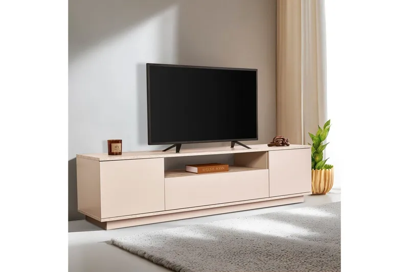 Meni Tv-bänk 180 cm - Mörkbrun/Taupe - Möbler - Vardagsrum - Tv-möbler & mediamöbler - Tv-bänkar