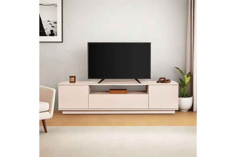 Meni Tv-bänk 180 cm - Mörkbrun/Taupe - Möbler - Vardagsrum - Tv-möbler & mediamöbler - Tv-bänkar