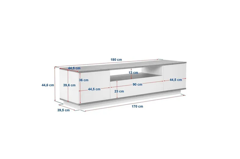 Meni Tv-bänk 180 cm - Mörkbrun/Taupe - Möbler - Vardagsrum - Tv-möbler & mediamöbler - Tv-bänkar