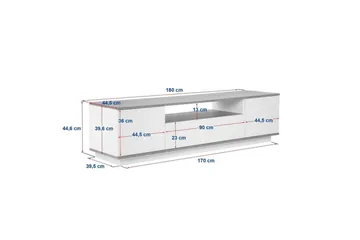 Meni Tv-bänk 180 cm - Mörkbrun/Taupe - Möbler - Vardagsrum - Tv-möbler & mediamöbler - Tv-bänkar