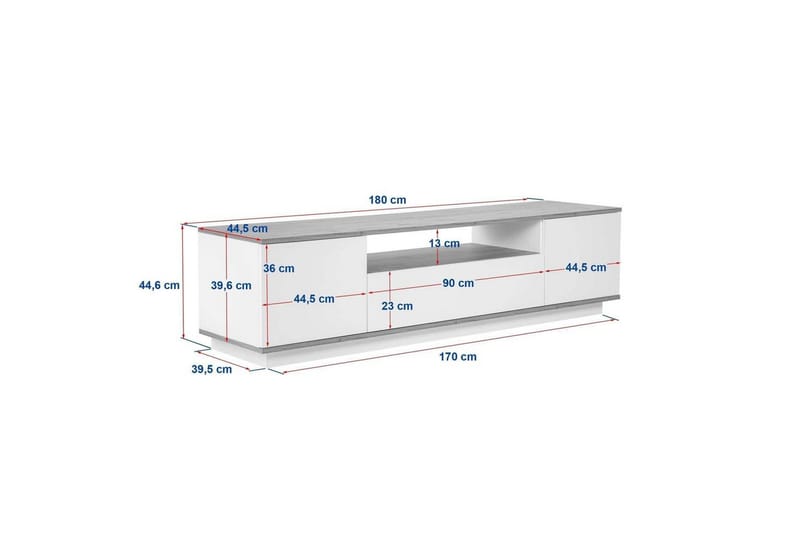 Meni Tv-bänk 180 cm - Mörkbrun/Taupe - Möbler - Vardagsrum - Tv-möbler & mediamöbler - Tv-bänkar