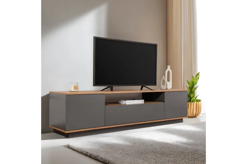 Meni Tv-bänk 180 cm - Natur/Antracit - Möbler - Vardagsrum - Tv-möbler & mediamöbler - Tv-bänkar
