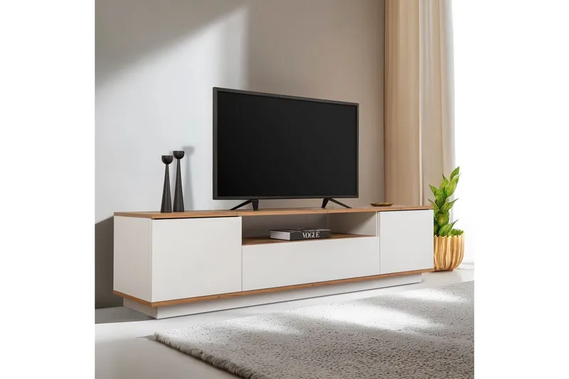 Meni Tv-bänk 180 cm - Natur/Vit - Möbler - Vardagsrum - Tv-möbler & mediamöbler - Tv-bänkar