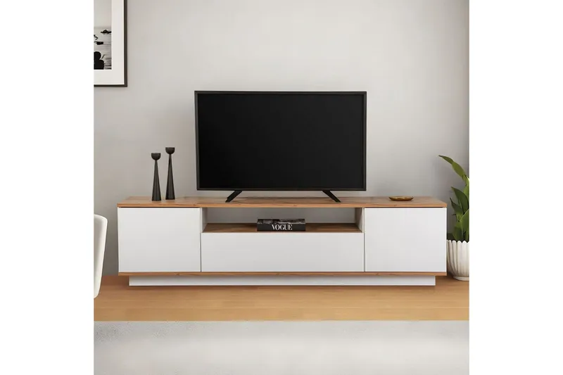 Meni Tv-bänk 180 cm - Natur/Vit - Möbler - Vardagsrum - Tv-möbler & mediamöbler - Tv-bänkar