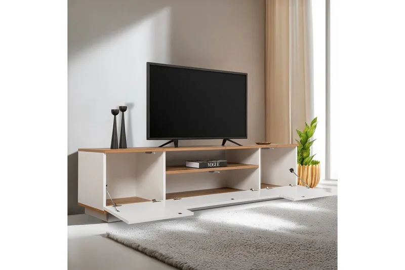 Meni Tv-bänk 180 cm - Natur/Vit - Möbler - Vardagsrum - Tv-möbler & mediamöbler - Tv-bänkar