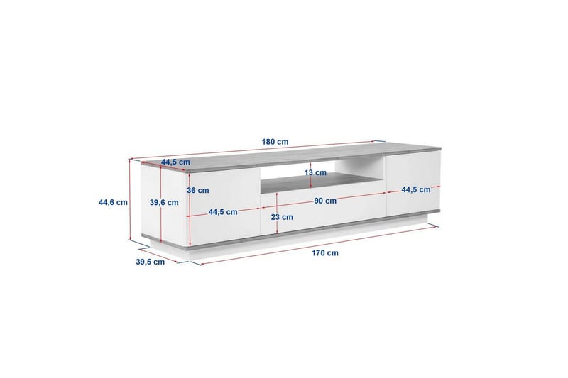 Meni Tv-bänk 180 cm - Natur/Vit - Möbler - Vardagsrum - Tv-möbler & mediamöbler - Tv-bänkar